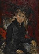 Ernst Josephson Woman dressed in black France oil painting artist